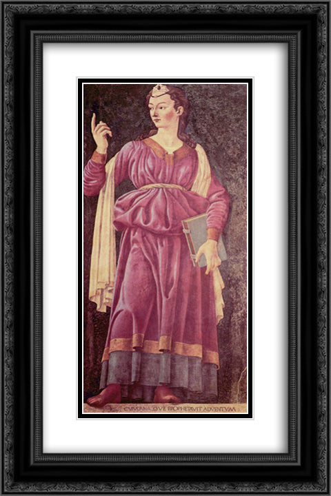 The Cuman Sibyl 16x24 Black Ornate Wood Framed Art Print Poster with Double Matting by Castagno, Andrea del