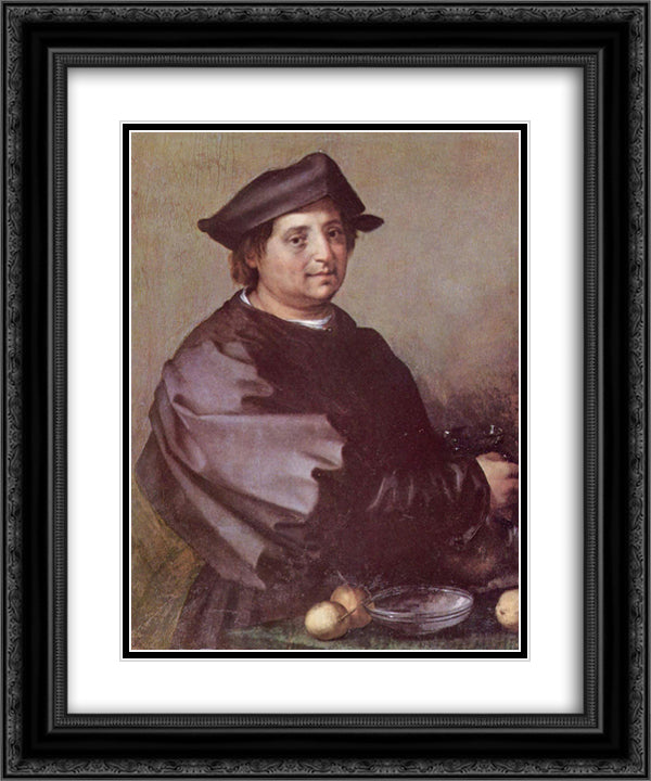 Domenico di Jacopo di Matteo, called 'Becuccio Bicchieraio' 20x24 Black Ornate Wood Framed Art Print Poster with Double Matting by Sarto, Andrea del