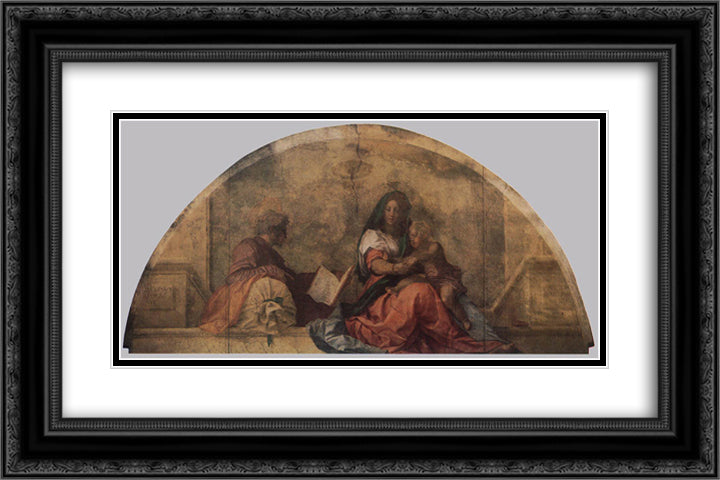 Madonna del Sacco 24x16 Black Ornate Wood Framed Art Print Poster with Double Matting by Sarto, Andrea del