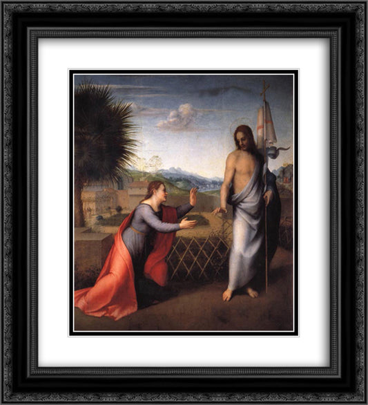 Noli Me Tangere 20x22 Black Ornate Wood Framed Art Print Poster with Double Matting by Sarto, Andrea del