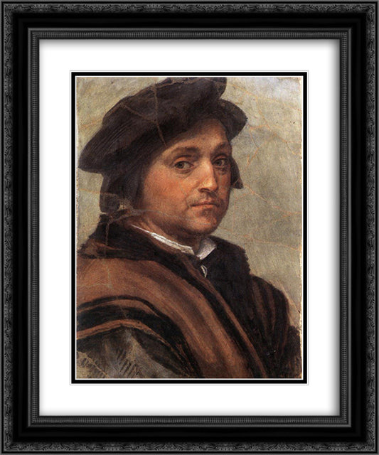 Self-Portrait 20x24 Black Ornate Wood Framed Art Print Poster with Double Matting by Sarto, Andrea del