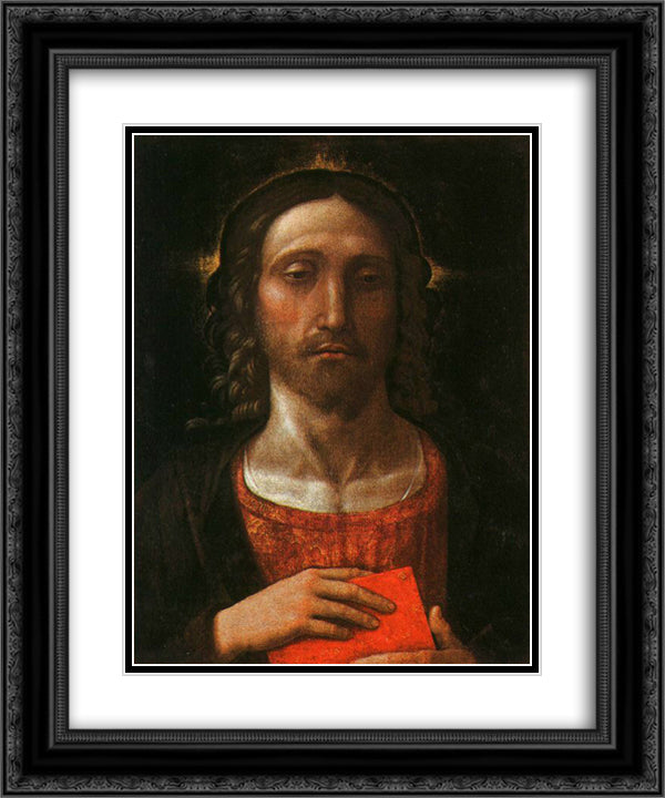 Christ the Redeemer 20x24 Black Ornate Wood Framed Art Print Poster with Double Matting by Mantegna, Andrea