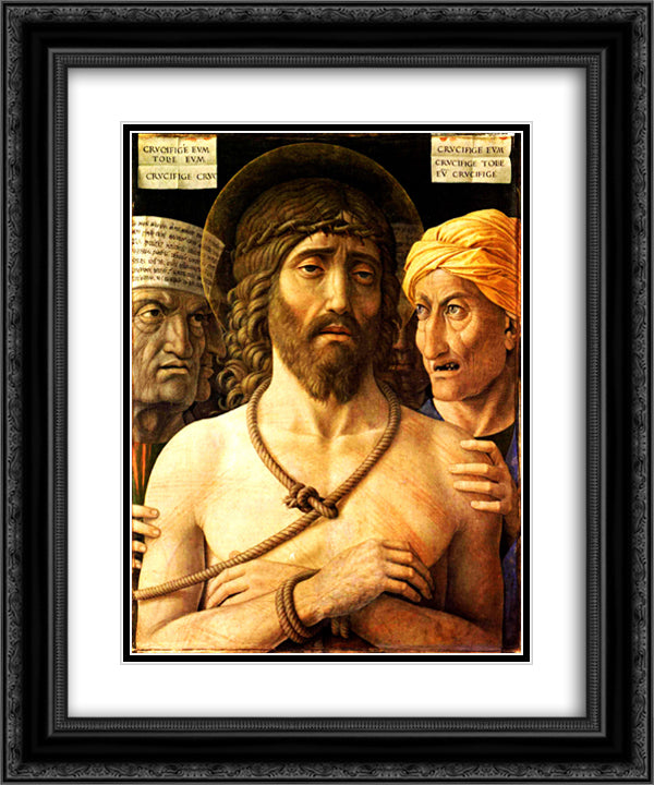 Ecce Homo 20x24 Black Ornate Wood Framed Art Print Poster with Double Matting by Mantegna, Andrea
