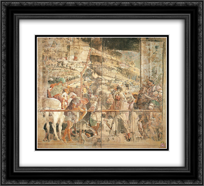 Martyrdom of St.James 22x20 Black Ornate Wood Framed Art Print Poster with Double Matting by Mantegna, Andrea