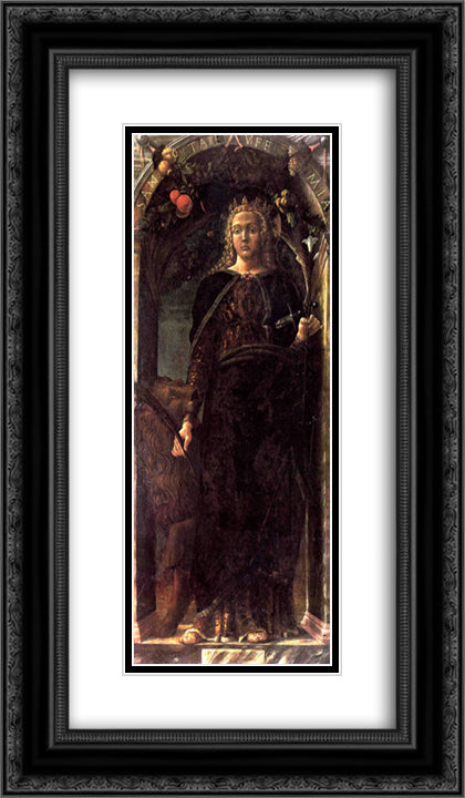 St. Euphemia 14x24 Black Ornate Wood Framed Art Print Poster with Double Matting by Mantegna, Andrea