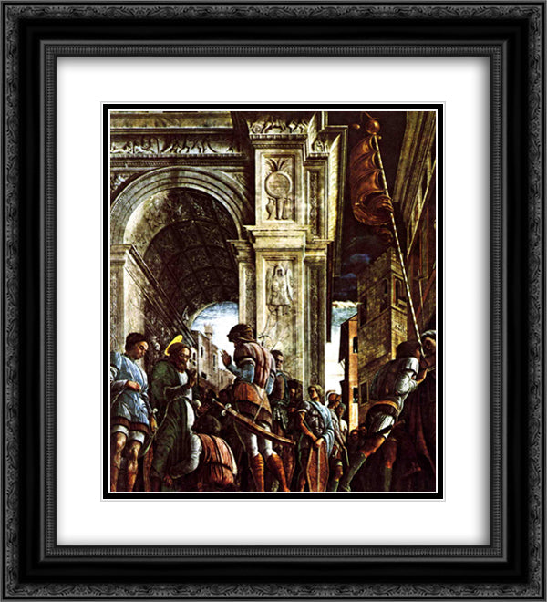 St. Jacques leads to martyrdom 20x22 Black Ornate Wood Framed Art Print Poster with Double Matting by Mantegna, Andrea