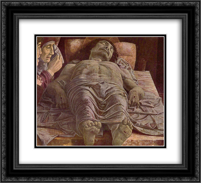 The Dead Christ (Lamentation of Christ) 22x20 Black Ornate Wood Framed Art Print Poster with Double Matting by Mantegna, Andrea