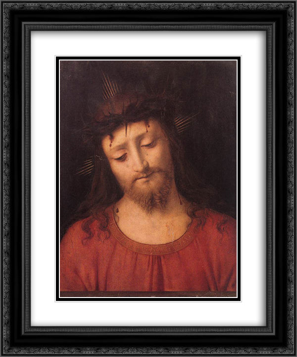 Ecce Homo 20x24 Black Ornate Wood Framed Art Print Poster with Double Matting by Solario, Andrea