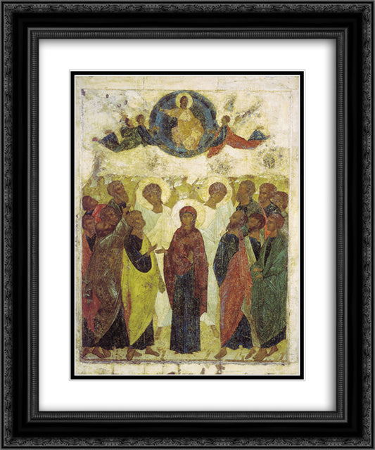 Ascension of Jesus 20x24 Black Ornate Wood Framed Art Print Poster with Double Matting by Rublev, Andrei