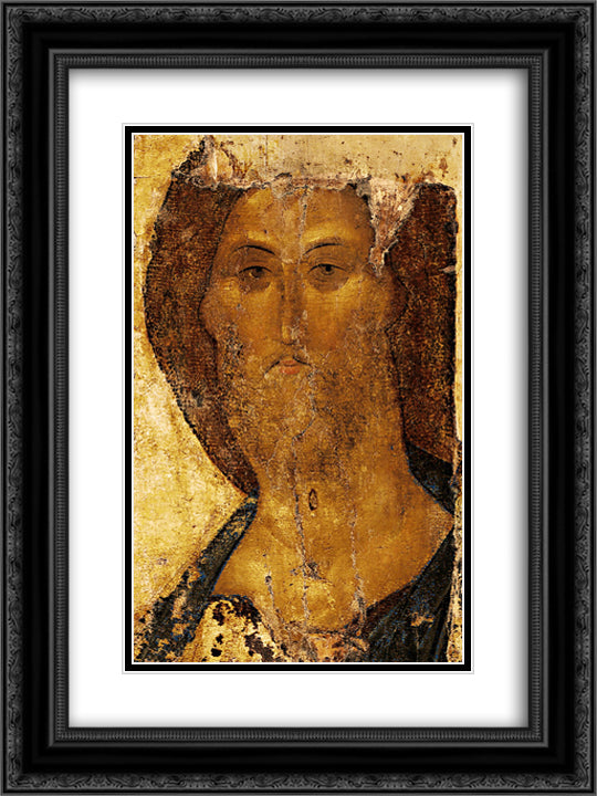 Christ as Saviour 18x24 Black Ornate Wood Framed Art Print Poster with Double Matting by Rublev, Andrei
