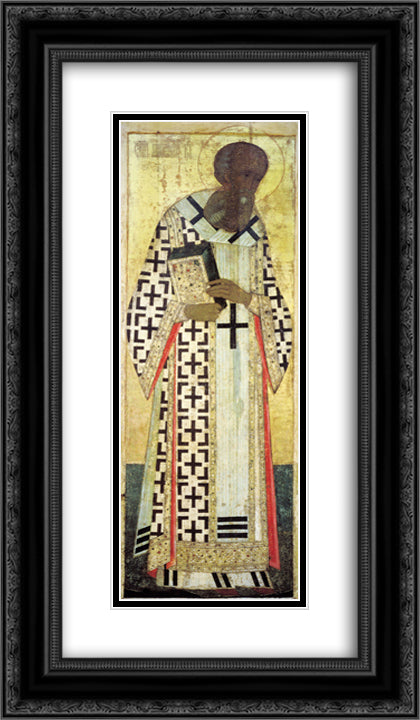 Gregory the Theologian 14x24 Black Ornate Wood Framed Art Print Poster with Double Matting by Rublev, Andrei