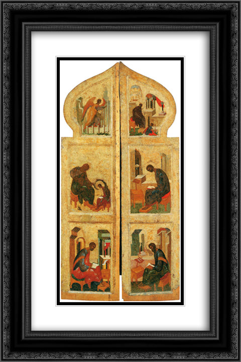 Holy gates 16x24 Black Ornate Wood Framed Art Print Poster with Double Matting by Rublev, Andrei