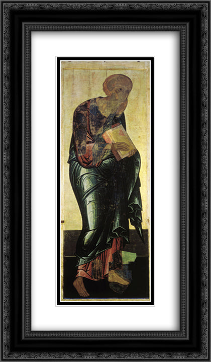 Saint John the Evangelist 14x24 Black Ornate Wood Framed Art Print Poster with Double Matting by Rublev, Andrei