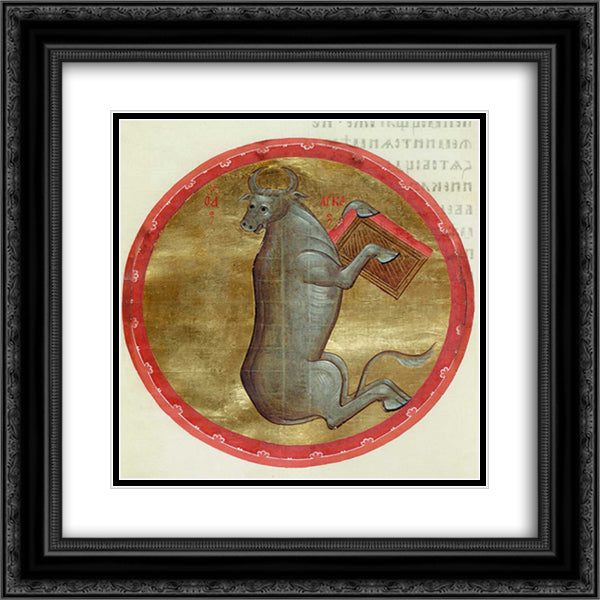 The Calf of St. Luke 20x20 Black Ornate Wood Framed Art Print Poster with Double Matting by Rublev, Andrei