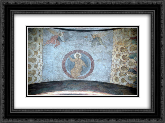 The Last Judgement Jesus Christ 24x18 Black Ornate Wood Framed Art Print Poster with Double Matting by Rublev, Andrei