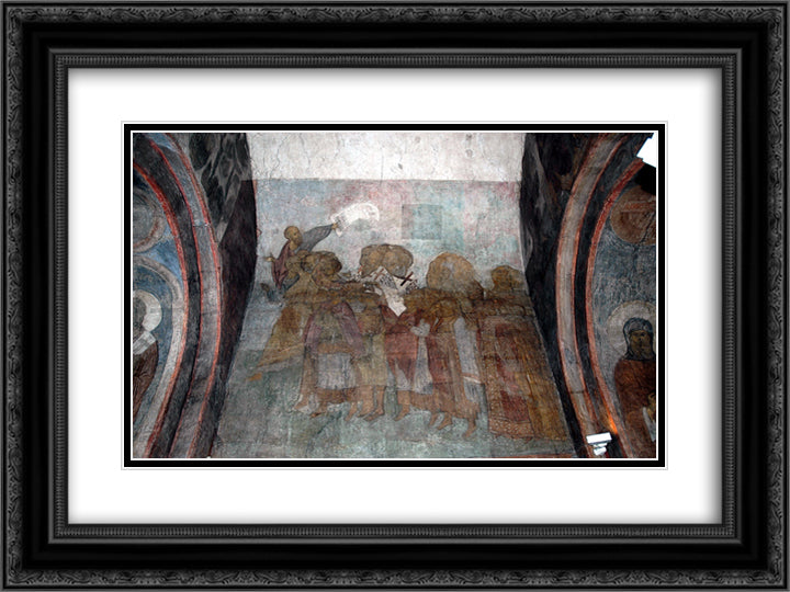 The Last Judgement Procession of the righteous to heaven 24x18 Black Ornate Wood Framed Art Print Poster with Double Matting by Rublev, Andrei