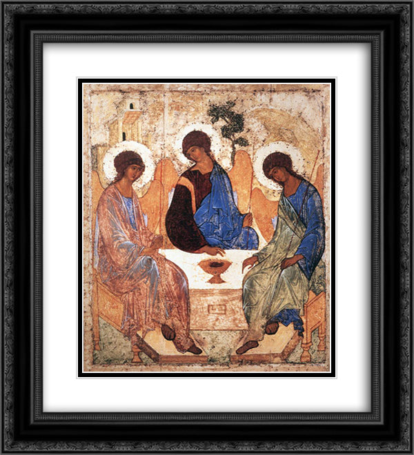 Trinity 20x22 Black Ornate Wood Framed Art Print Poster with Double Matting by Rublev, Andrei