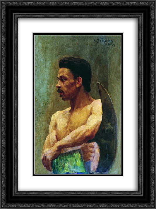 Beginner 18x24 Black Ornate Wood Framed Art Print Poster with Double Matting by Ryabushkin, Andrei