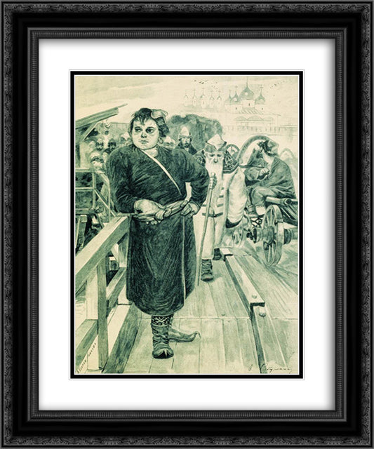 Vasily Buslaev. Illustration for the book Russian epic heroes 20x24 Black Ornate Wood Framed Art Print Poster with Double Matting by Ryabushkin, Andrei