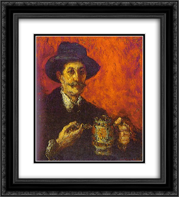 Autorretrato 20x22 Black Ornate Wood Framed Art Print Poster with Double Matting by Santa Maria, Andres de