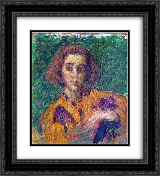 Estudio de joven 20x22 Black Ornate Wood Framed Art Print Poster with Double Matting by Santa Maria, Andres de