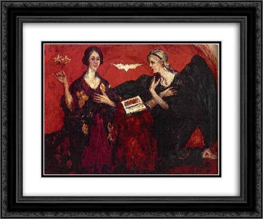 La Anunciacion 24x20 Black Ornate Wood Framed Art Print Poster with Double Matting by Santa Maria, Andres de