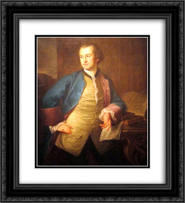 A portrait of John Morgan 20x22 Black Ornate Wood Framed Art Print Poster with Double Matting by Kauffman, Angelica