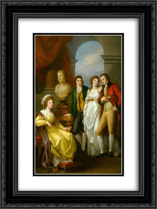 Family portrait of Catherine Petrovna Baryatinskiy 18x24 Black Ornate Wood Framed Art Print Poster with Double Matting by Kauffman, Angelica