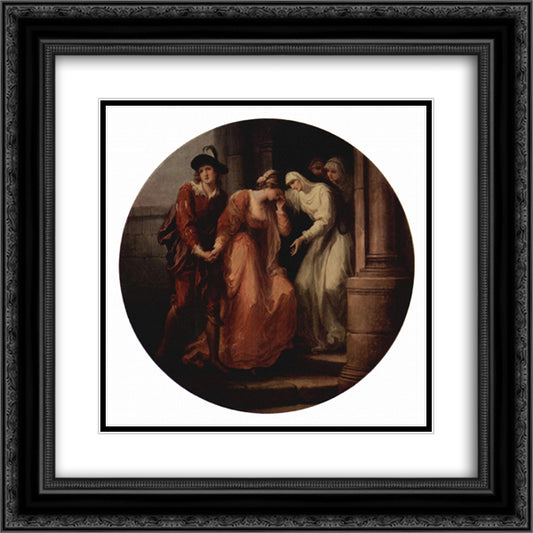 Farewell of Abelard and Heloise 20x20 Black Ornate Wood Framed Art Print Poster with Double Matting by Kauffman, Angelica