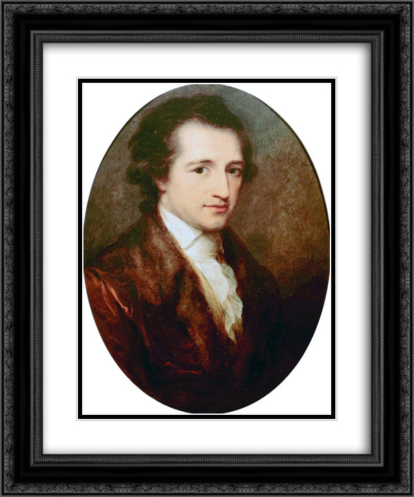 Johann Wolfgang von Goethe 20x24 Black Ornate Wood Framed Art Print Poster with Double Matting by Kauffman, Angelica