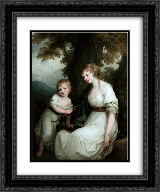 Juliane von Kriidener and her son Paul 20x24 Black Ornate Wood Framed Art Print Poster with Double Matting by Kauffman, Angelica