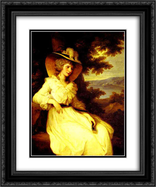 Lady Elizabeth Foster 20x24 Black Ornate Wood Framed Art Print Poster with Double Matting by Kauffman, Angelica
