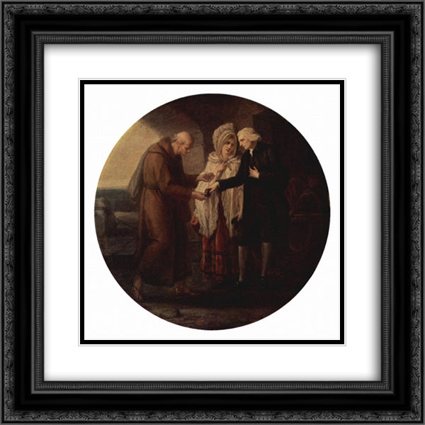 The monk from Calais 20x20 Black Ornate Wood Framed Art Print Poster with Double Matting by Kauffman, Angelica