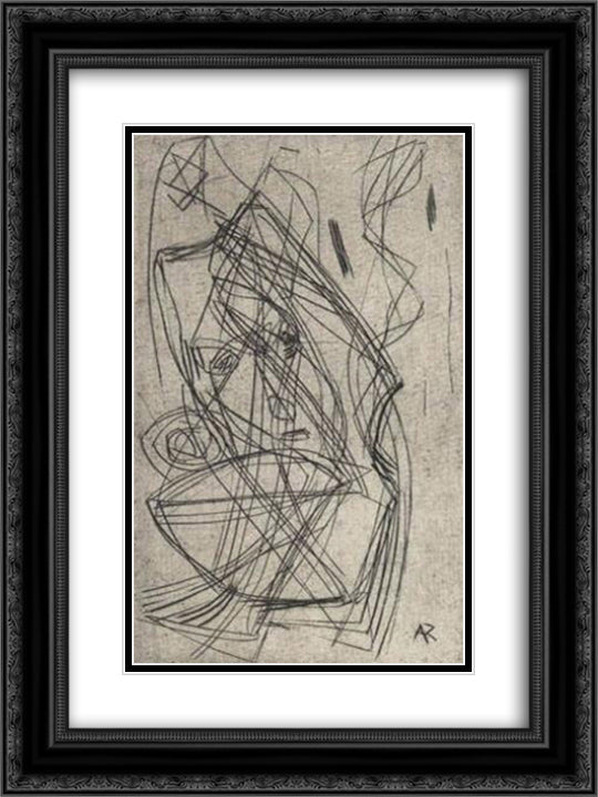 Prostrating Figure 18x24 Black Ornate Wood Framed Art Print Poster with Double Matting by Ryan, Anne