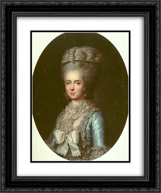 Portrait of Princess Marie Adelaide of France, called Madame Adelaide 20x24 Black Ornate Wood Framed Art Print Poster with Double Matting by Vallayer Coster, Anne