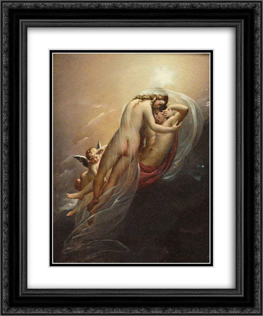 Aurora and Cephalus 20x24 Black Ornate Wood Framed Art Print Poster with Double Matting by Girodet, Anne Louis