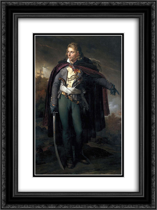 Jacques Cathelineau (1759-1793), generalissime vendeen 18x24 Black Ornate Wood Framed Art Print Poster with Double Matting by Girodet, Anne Louis