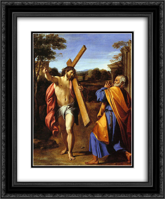 Lord, whither goest thou 20x24 Black Ornate Wood Framed Art Print Poster with Double Matting by Carracci, Annibale