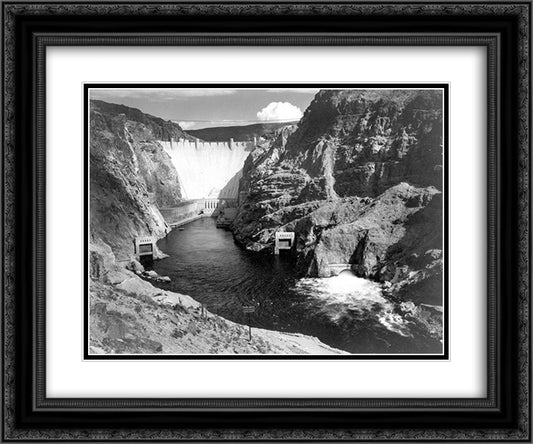 Boulder Dam 24x20 Black Ornate Wood Framed Art Print Poster with Double Matting by Adams, Ansel