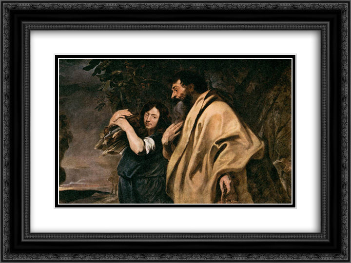 Abraham and Isaac 24x18 Black Ornate Wood Framed Art Print Poster with Double Matting by van Dyck, Anthony