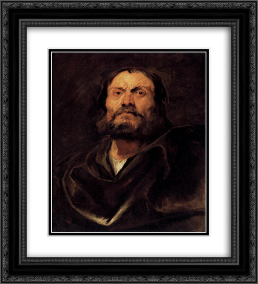 An Apostle 20x22 Black Ornate Wood Framed Art Print Poster with Double Matting by van Dyck, Anthony