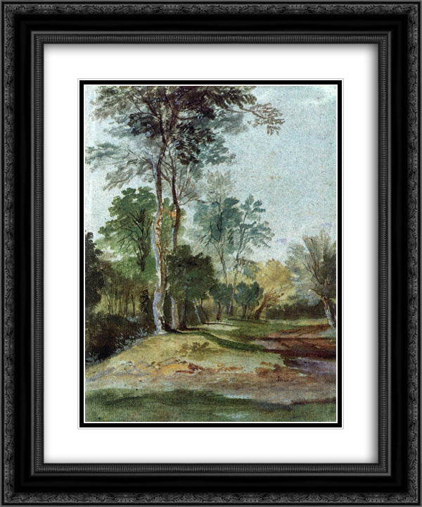 Avenue in the country 20x24 Black Ornate Wood Framed Art Print Poster with Double Matting by van Dyck, Anthony