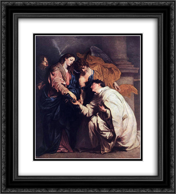 Blessed Joseph Hermann 20x22 Black Ornate Wood Framed Art Print Poster with Double Matting by van Dyck, Anthony