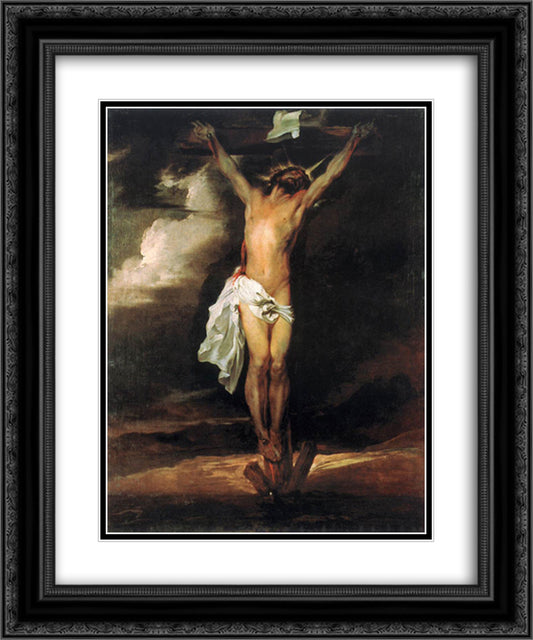 Crucifixion 20x24 Black Ornate Wood Framed Art Print Poster with Double Matting by van Dyck, Anthony