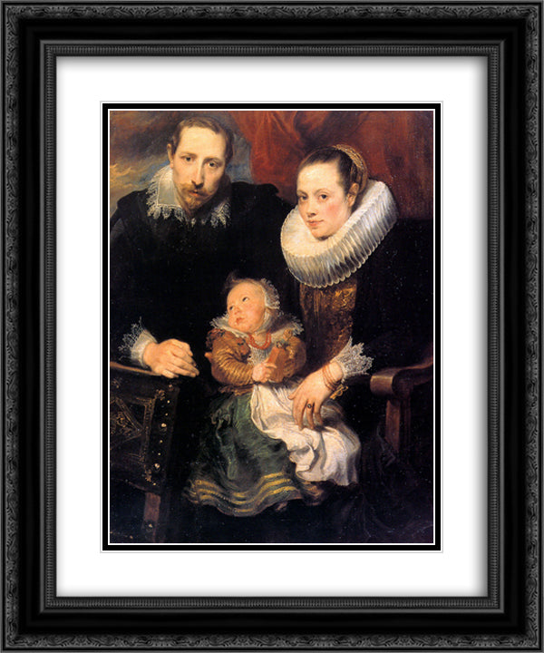 Family Portrait 20x24 Black Ornate Wood Framed Art Print Poster with Double Matting by van Dyck, Anthony