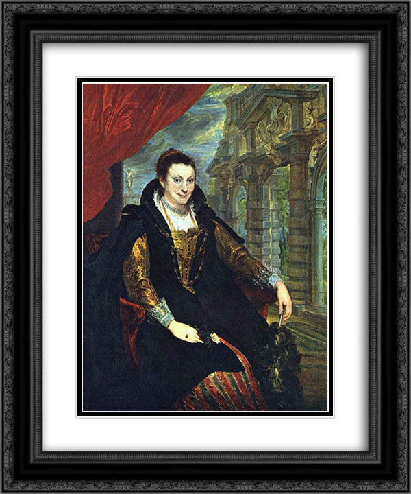 Isabella Brandt 20x24 Black Ornate Wood Framed Art Print Poster with Double Matting by van Dyck, Anthony