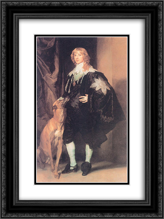 James Stuart, Duke of Lennox and Richmond 18x24 Black Ornate Wood Framed Art Print Poster with Double Matting by van Dyck, Anthony