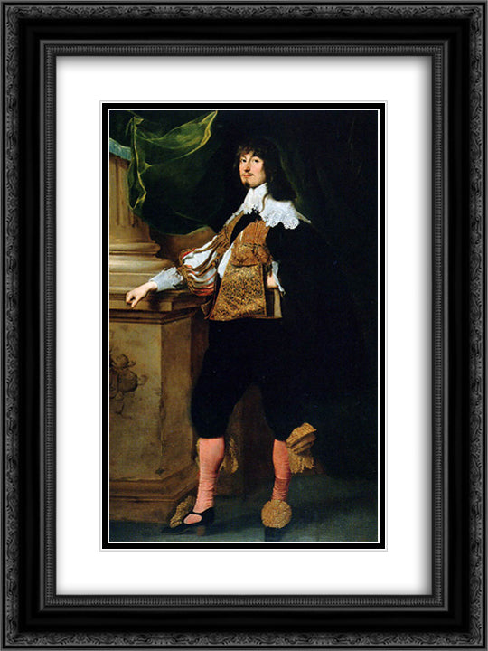 Johan Oxenstierna 18x24 Black Ornate Wood Framed Art Print Poster with Double Matting by van Dyck, Anthony