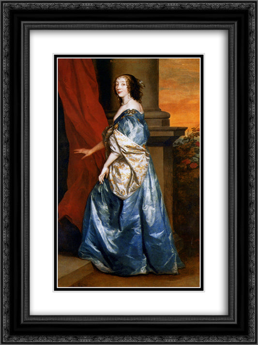 Lady Lucy Percy 18x24 Black Ornate Wood Framed Art Print Poster with Double Matting by van Dyck, Anthony