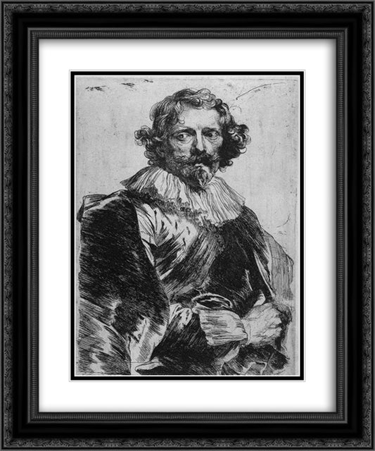 Lucas Vorsterman 20x24 Black Ornate Wood Framed Art Print Poster with Double Matting by van Dyck, Anthony